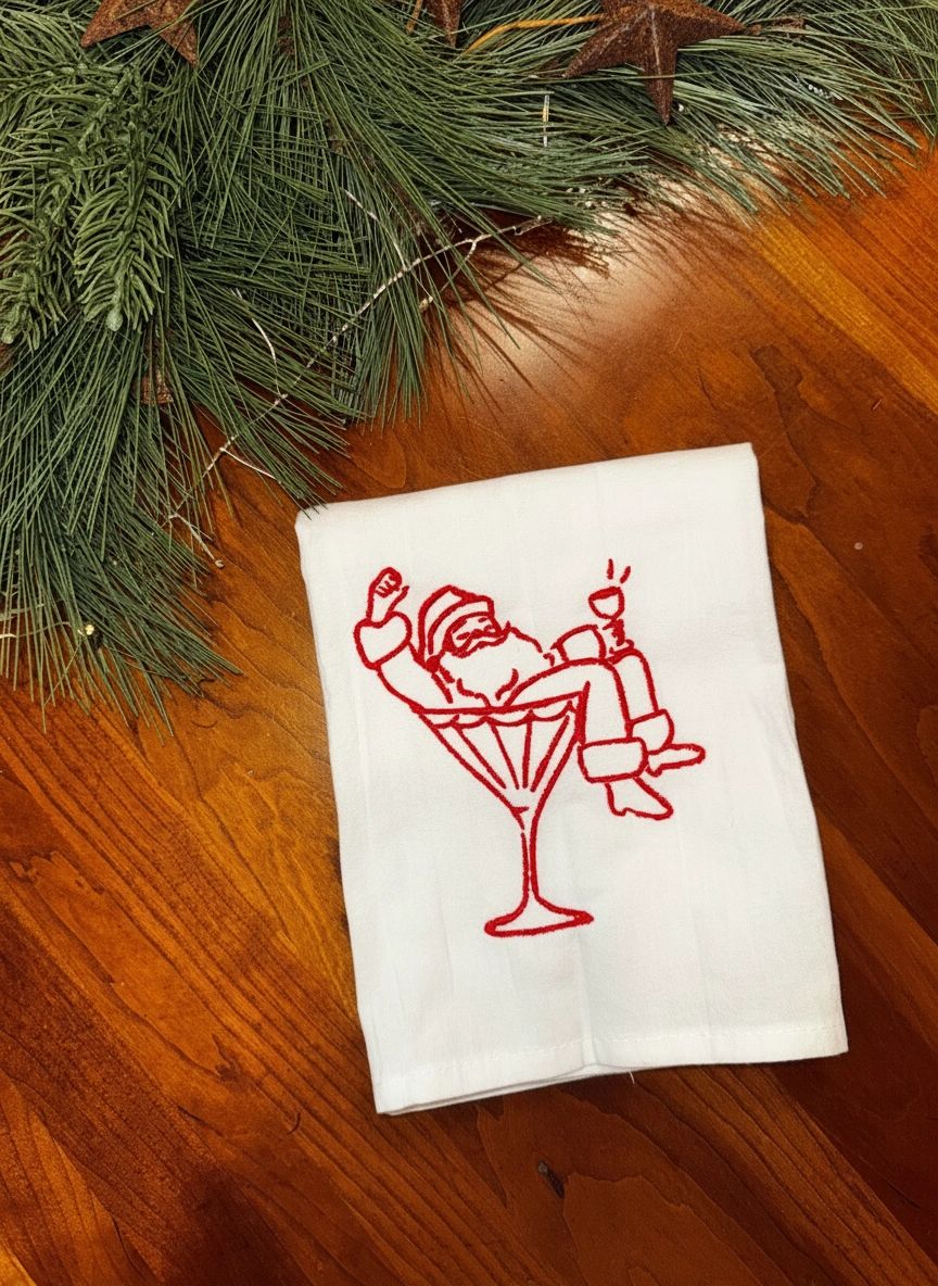 Martini Santa Tea Towel